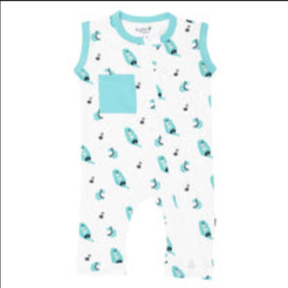 NWT Kyte Baby Bamboo Sleeveless Zippered Romper in Robin Cuddle Otter 12-18m - Picture 2 of 7